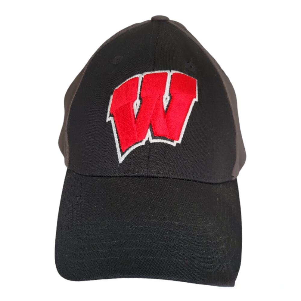 Wisconsin Badgers Hat One Size Red Gray Collegiate Headwear Adjustable Football